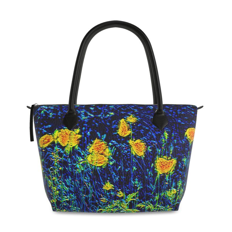 'Wild Poppies' Zipped Tote