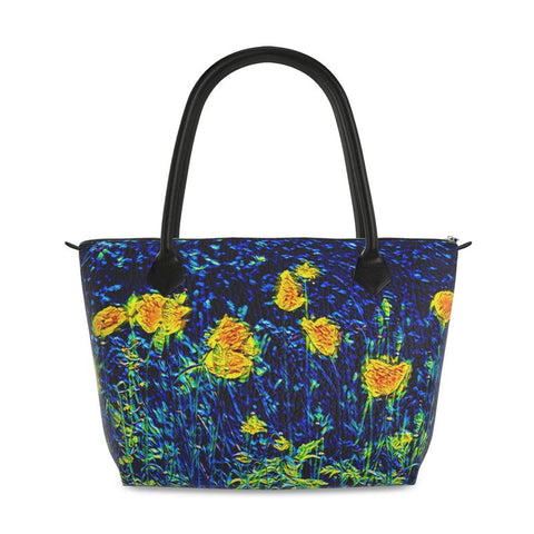 'Wild Poppies' Zipped Tote