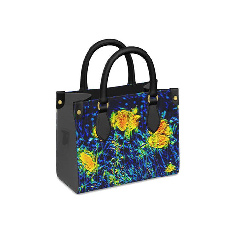 'Wild Poppies' Mini-Shopper (Charcoal)