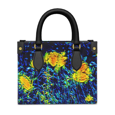 'Wild Poppies' Mini-Shopper (Charcoal)