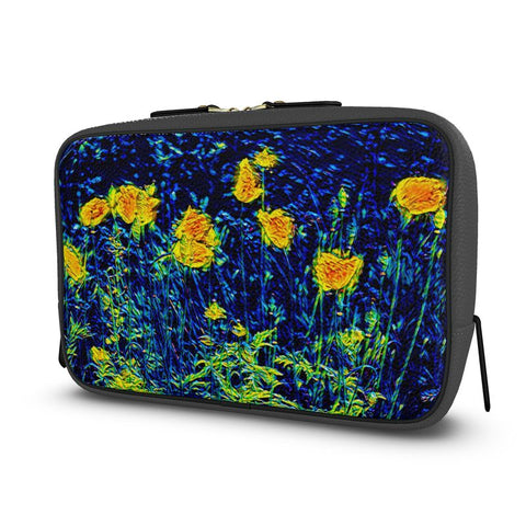 'Wild Poppies' Wash Bag (Charcoal)