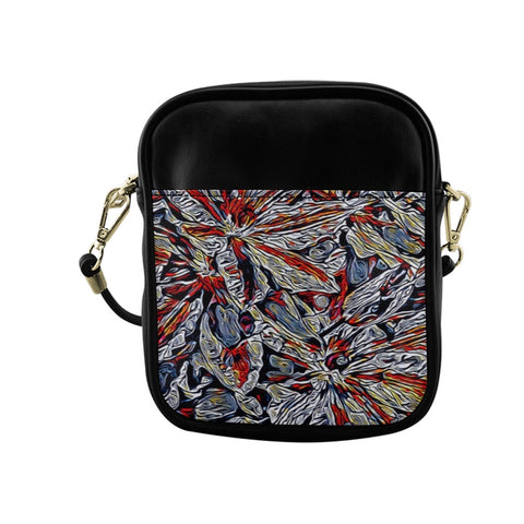 'Clematis Platinum' Faux Leather Sling Pouch