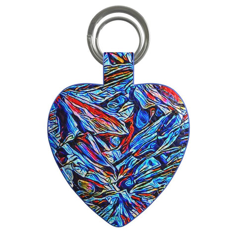 'Clematis Sapphire' Keyring (Heart)