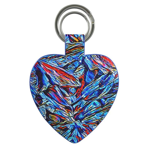 'Clematis Sapphire' Keyring (Heart)