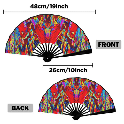 'Soulwood' (Black Edge) Double-Sided Folding Bamboo Fan