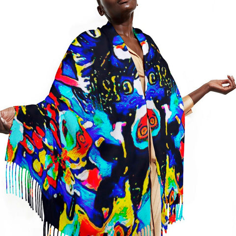 'Galaxa' Tassel Fleece Scarf