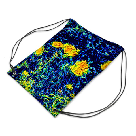 'Wild Poppies' Drawstring Bag
