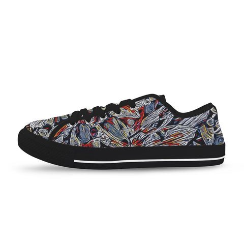 'Clematis Platinum' (Black Trim) Women's Canvas Plimsolls