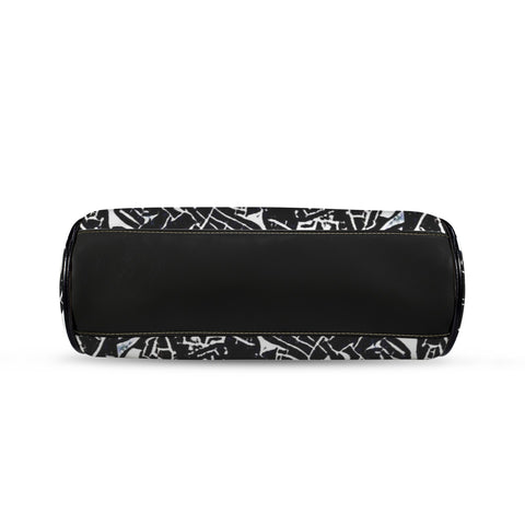 'Liquorice' Faux Leather Kisslock Handbag Crossbody