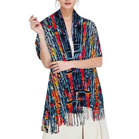'Graphite' Tassel Fleece Scarf