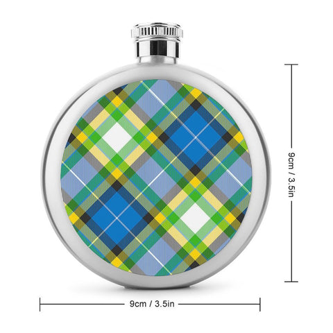 'Yorkshire Tartan' (Slant)  Hip Flask