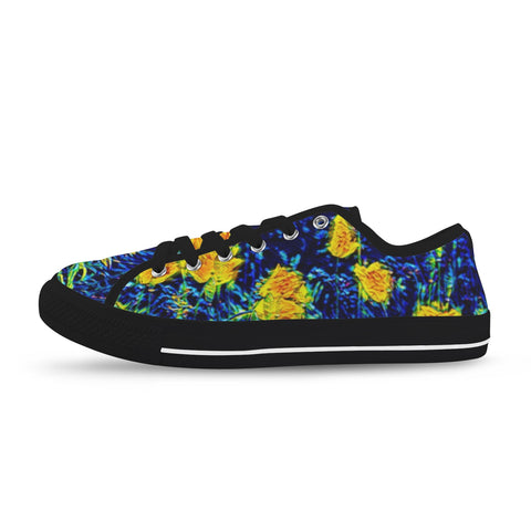 'Wild Poppies' (Black) 'Seattle' Men's Trainers