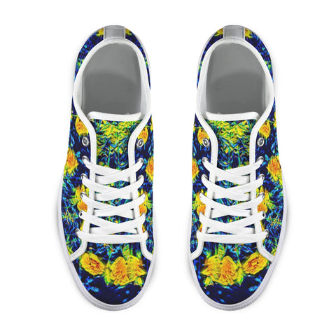 'Wild Poppies' (White Trim) Women's Canvas Plimsolls