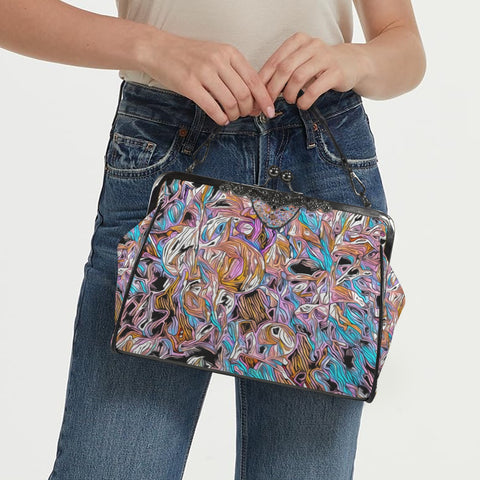'Psychedelique' Kisslock Crossbody Shoulder