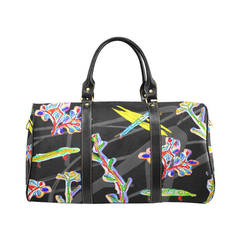 'Regenesis' (Black Edit) Nylon Duffle with Faux Leather Trim