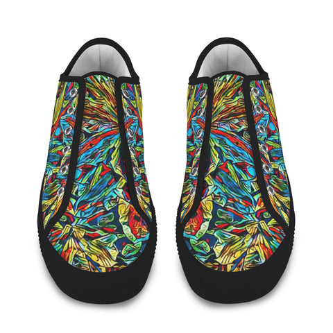 'Clematis Electra' (Black Trim) Women's Canvas Plimsolls