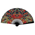 'Earthquake' (Black Edge) Double-Sided Folding Bamboo Fan