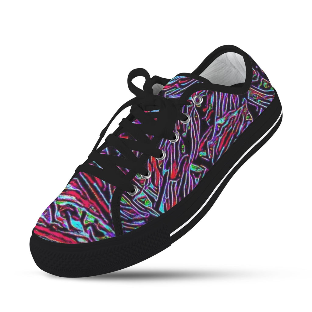 'Clematis Neon'' (Black Trim) Women's Canvas Plimsolls