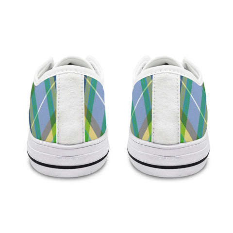 'Yorkshire Tartan' (Slant/White Trim) Women's Canvas Plimsolls