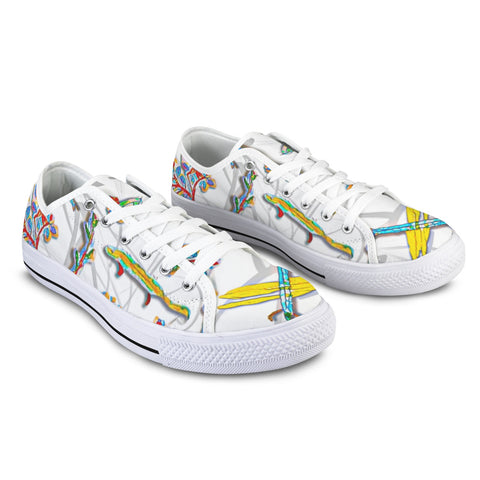 'Regenesis' (White Edit - White Trim) Women's Canvas Plimsolls