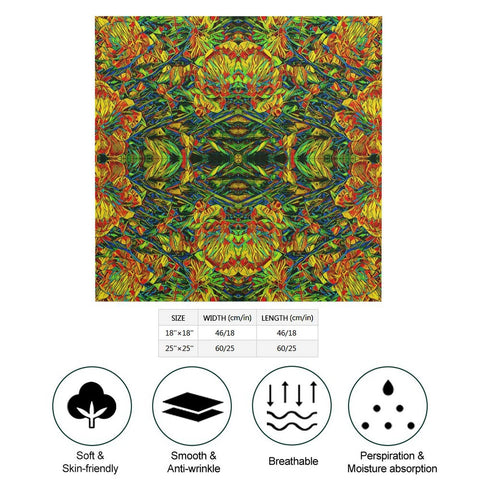 'Peony Citrus' Poly Scarf Square