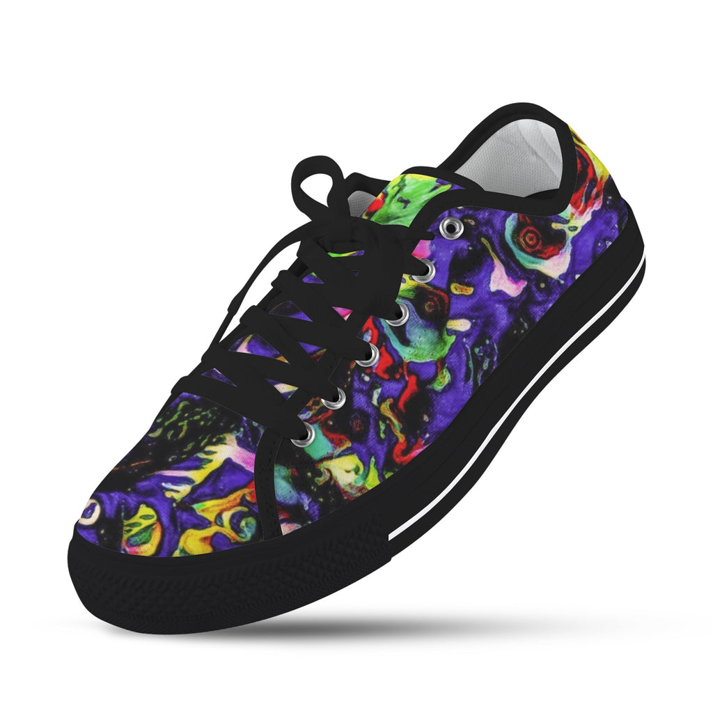 'Purple Haze' (Black Trim) Women's Canvas Plimsolls