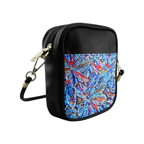 'Clematis Sapphire' Faux Leather Sling Pouch