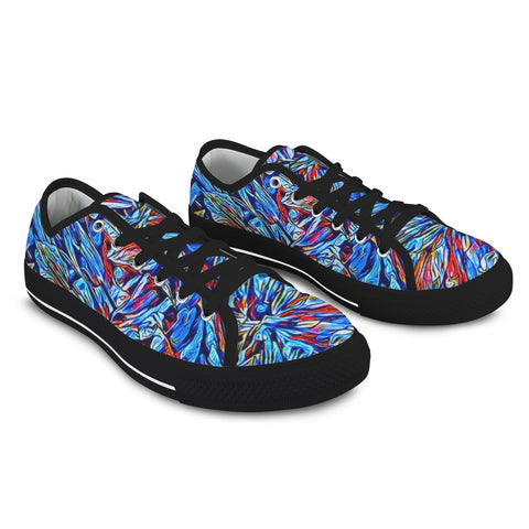 'Clematis Sapphire' (Black Trim) Women's Canvas Plimsolls