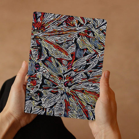 'Clematis Platinum' Faux Leather A5 Binder Notebook