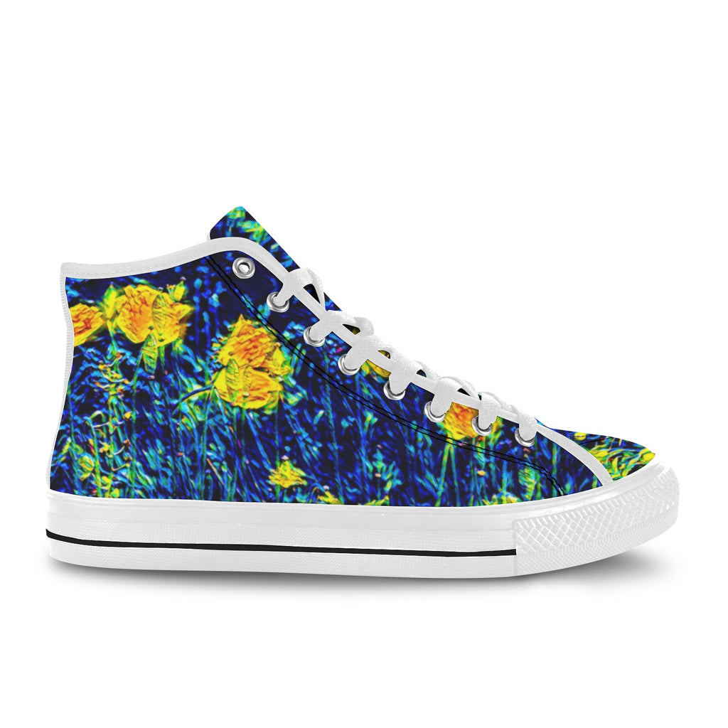 'Wild Poppies' (White Trim) Vancouver Canvas Boots