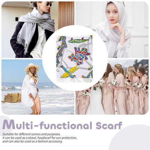 'Regenesis' (White Edit) Tassel Fleece Scarf