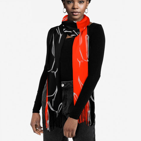 'Bloodlust' Tassel Fleece Scarf
