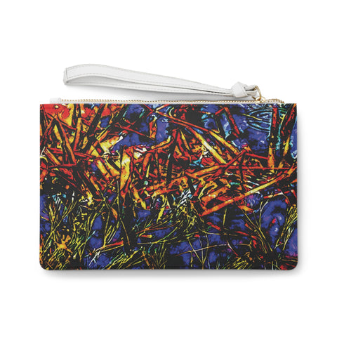 ‘Graffiti Aqua’ Clutch Bag