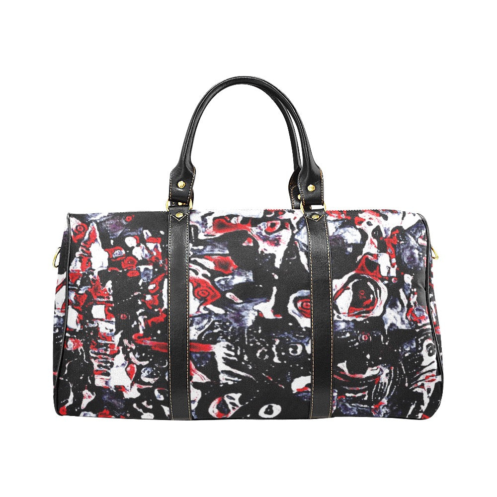 'Gothic Rose' Nylon Duffle with Faux Leather Trim