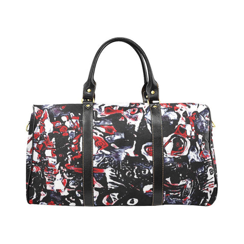 'Gothic Rose' Nylon Duffle with Faux Leather Trim