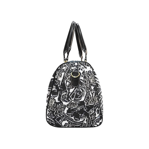 'Liquorice' Nylon Duffle With Faux Leather Trim