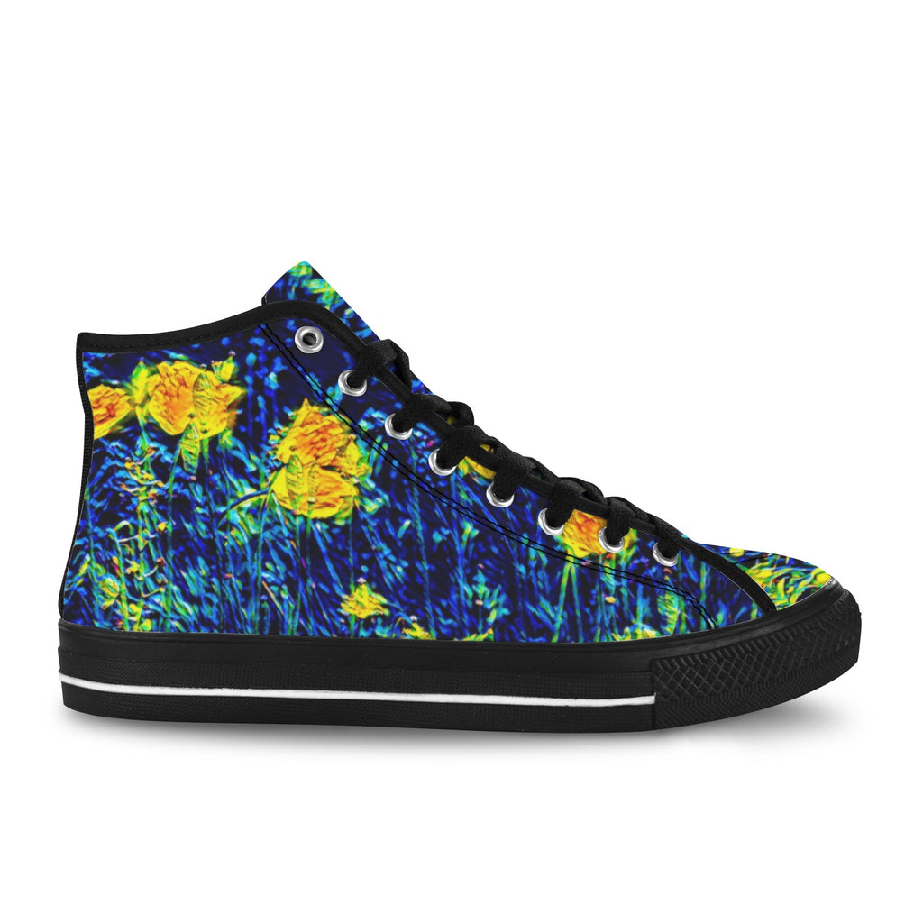 'Wild Poppies' (Black Trim) Vancouver Canvas Boots