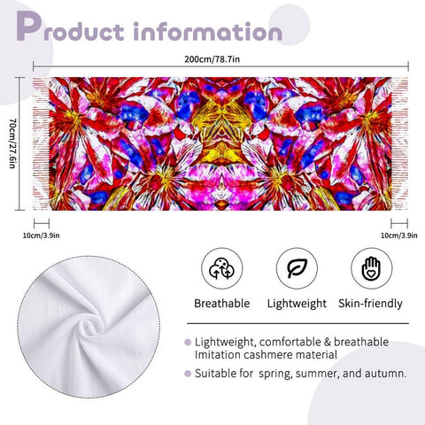 'Clematis' Tassel Fleece Scarf