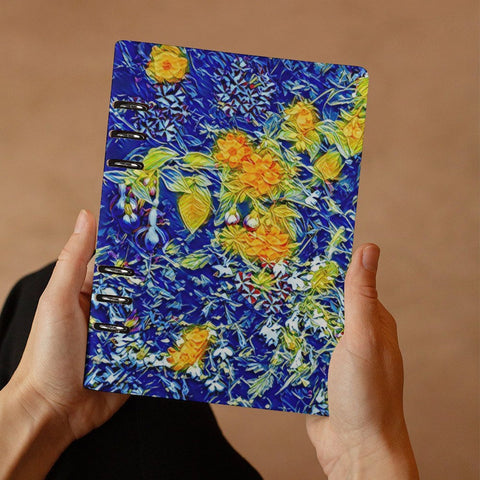 'Summer Basket' Faux Leather A5 Binder Notebook