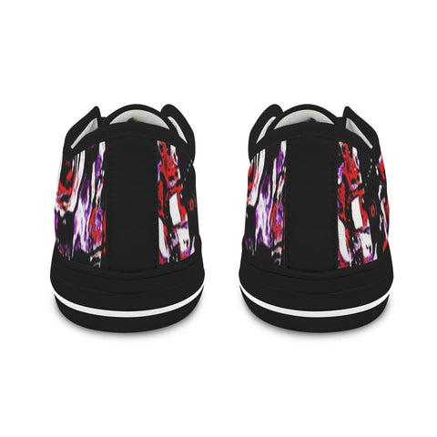 'Gothic Rose' (Black Trim) Women's Canvas Plimsolls