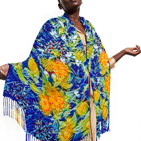 'Summer Basket' Tassel Fleece Scarf