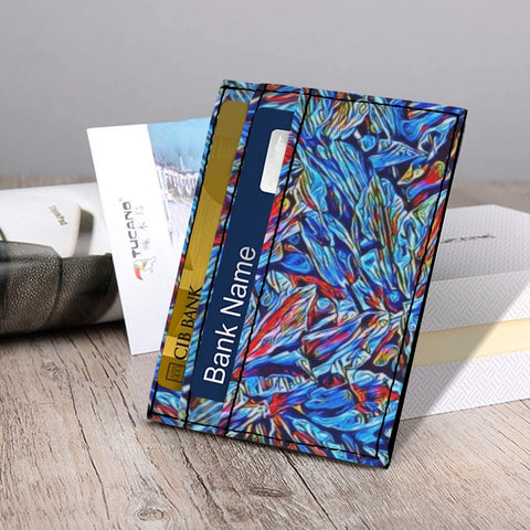 'Clematis Sapphire' (Black Edit) Faux Leather Cardholder