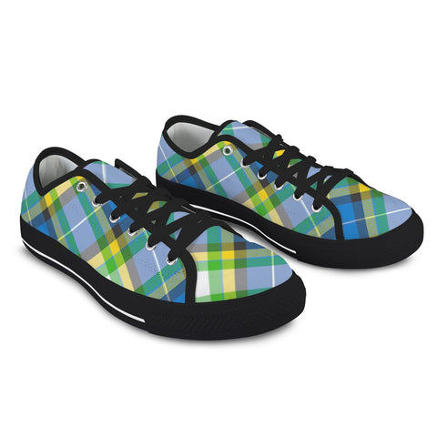 'Yorkshire Tartan' (Slant/Black Trim) Women's Canvas Plimsolls