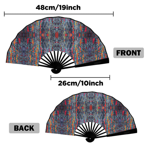 'Graphite' (Black Edge) Double-Sided Folding Bamboo Fan