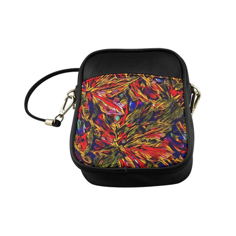 'Clematis Firestorm' Faux Leather Sling Pouch