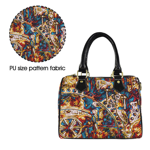 'Boilerplate' PU Mini-Bowler Crossbody (Black Trim)