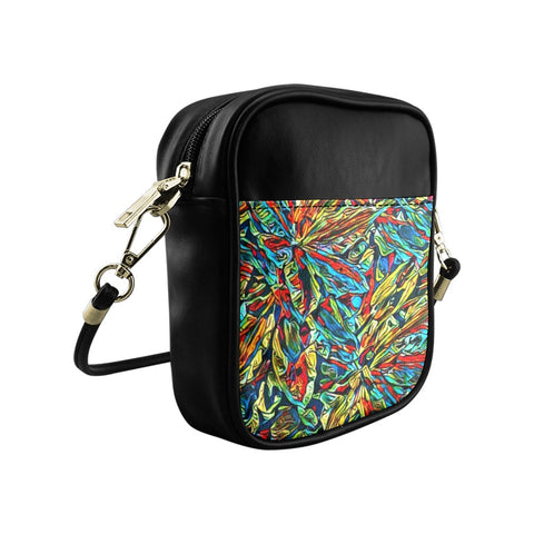 'Clematis Electra' Faux Leather Sling Pouch
