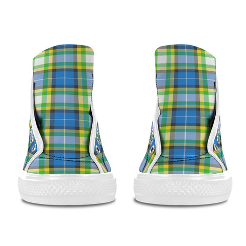 'Yorkshire Tartan' (White) Women's 'Vancouver' High Top Boots