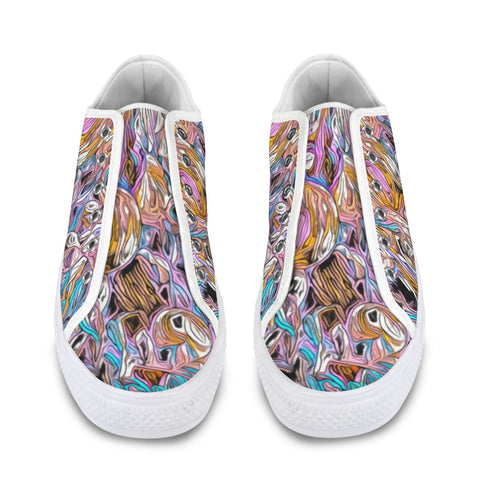 'Psychedelique' (White) Women's Canvas Plimsolls