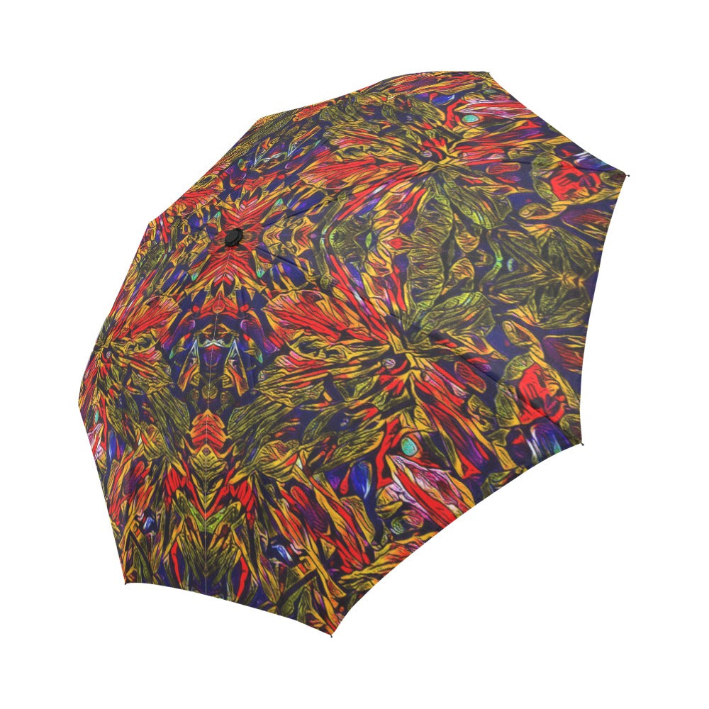 'Clematis Firestorm' Auto-Foldable Umbrella